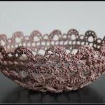 Lace Bowl Crochet Basket Crochet Doily Light Brown..