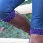 Crochet Boot Cuffs Leg Warmers Boot Socks Plum..