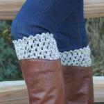 Crochet Boot Cuffs Leg Warmers Boot Socks Oatmeal