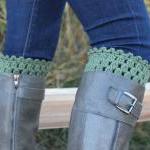 Crochet Boot Cuffs Leg Warmers Boot Socks Sage..