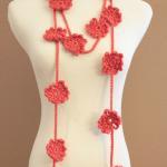 Crochet Flower Scarf Lariat Spring ..