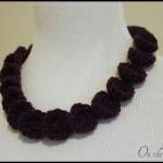 Crochet Necklace Infinity Circle Plum Purple