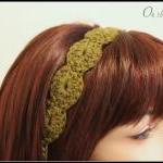 Headband Crochet Hair Tie Olive Green