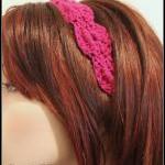 Crochet Headband Hair Tie Magenta