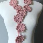 Crochet Flower Scarf Lariat Spring ..