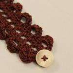 Crochet Bracelet Lace Cuff Chocolat..