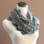 Infinity Scarf Chunky Crochet Lace Thick Cowl..