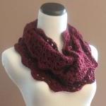 Thick Cowl Neckwarmer Chunky Crochet Lace Infinity..