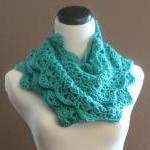 Crochet Scarf Lace Infinity Loop Thick Cowl..