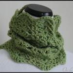 Infinity Cowl Crochet Scarf Lace Sage Green