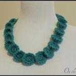 Crochet Necklace Teal Infinity Circle