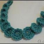 Crochet Necklace Teal Infinity Circle