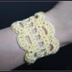 Crochet Cuff Lace Bracelet Yellow