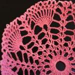 Lace Bowl Pink Crochet Lace Doily Basket