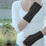 Crochet Fingerless Gloves Gauntlets Wrist Warmers..