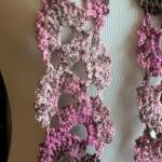 Crochet Queen Annes Lace Scarf Seashell Ombre..