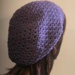 Crochet Slouch Hat Plum Purple Cloche Slouchy..