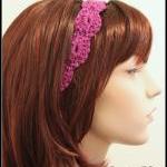 Purple Crochet Headband Hair Tie