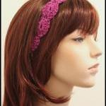 Purple Crochet Headband Hair Tie