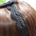 Black Headband With Flower Crochet Hair Tie