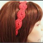 Crochet Headband Orange Hair Tie