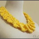 Crochet Flower Necklace Yellow