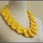 Crochet Flower Necklace Yellow