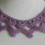 Crochet Necklace Victorian Lace Collar Lavendar..