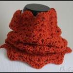 Crochet Cowl Lace Infinity Scarf Pu..