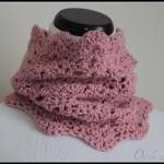 Crochet Chunky Cowl Lace Infinity Scarf Pink Rose