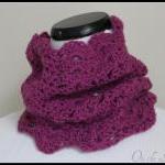 Crochet Chunky Cowl Infinity Scarf Magenta