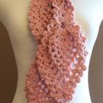 Pink Chunky Crochet Scarf Pineapple Lace Motif