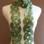 Womens Crochet Scarf Queen Annes Lace Ombre..