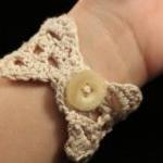 Crochet Bracelet Lace Cuff Ivory Cr..