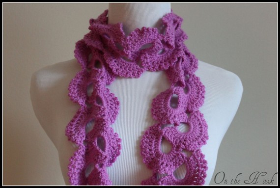 Pink Crochet Scarf Queen Annes Lace
