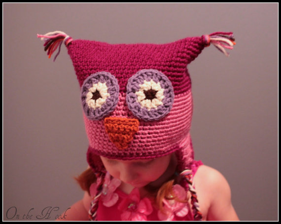Crochet Owl Hat with Earflaps
