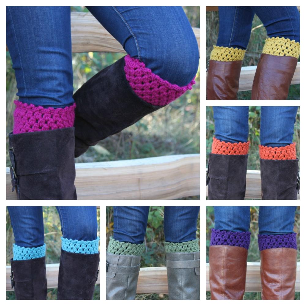 Crochet Boot Toppers Boot Cuffs Leg Warmers - Pick Your Color