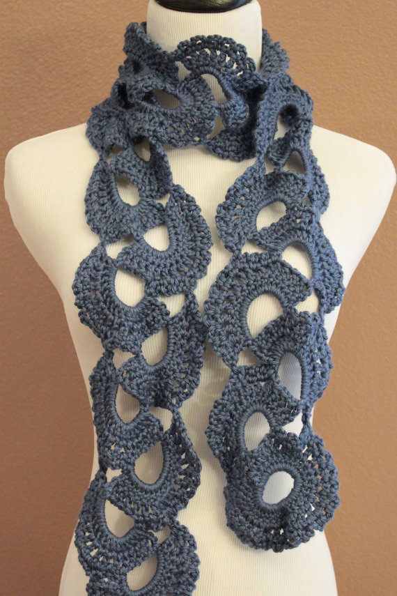 crochet how anne's lace to queen Blue on Crochet Scarf Lace Annes Chunky Luulla Queen