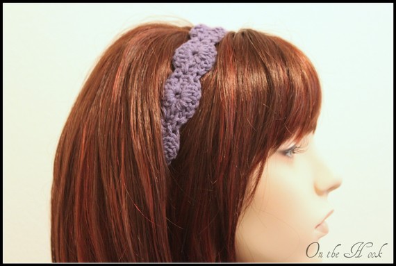 Dusty Purple Crochet Headband Hair Tie